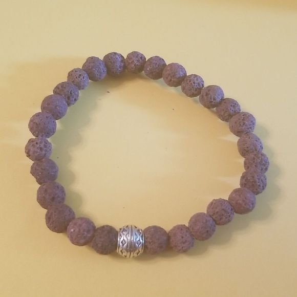 Mens One Of A Kind Plum Dyed Lava Expansion Bracelet Custom Made 8" - Picture 1 of 7